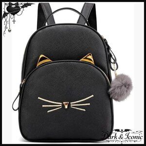 Mini Cat Backpack Purse for Girls Teens Women, Water-Resistant Polyester